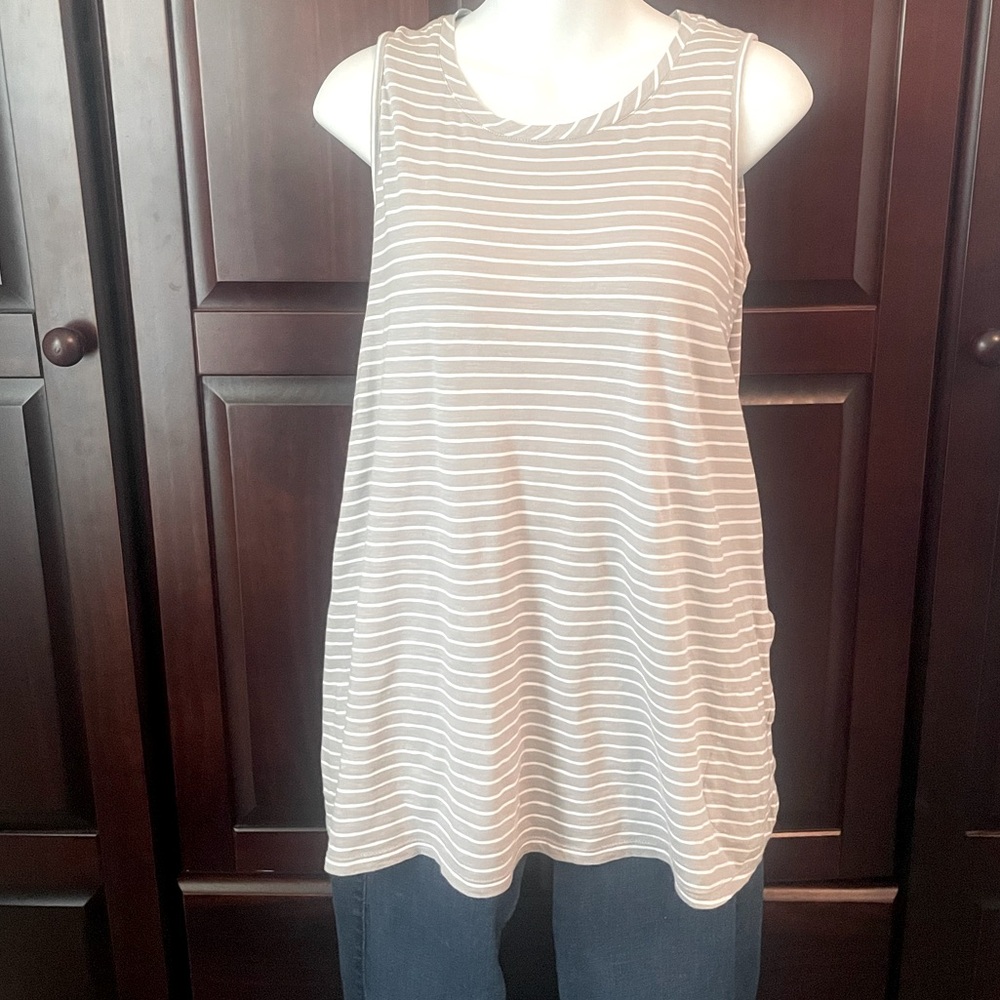 Lori Goldstein Striped A-Line Tank Top